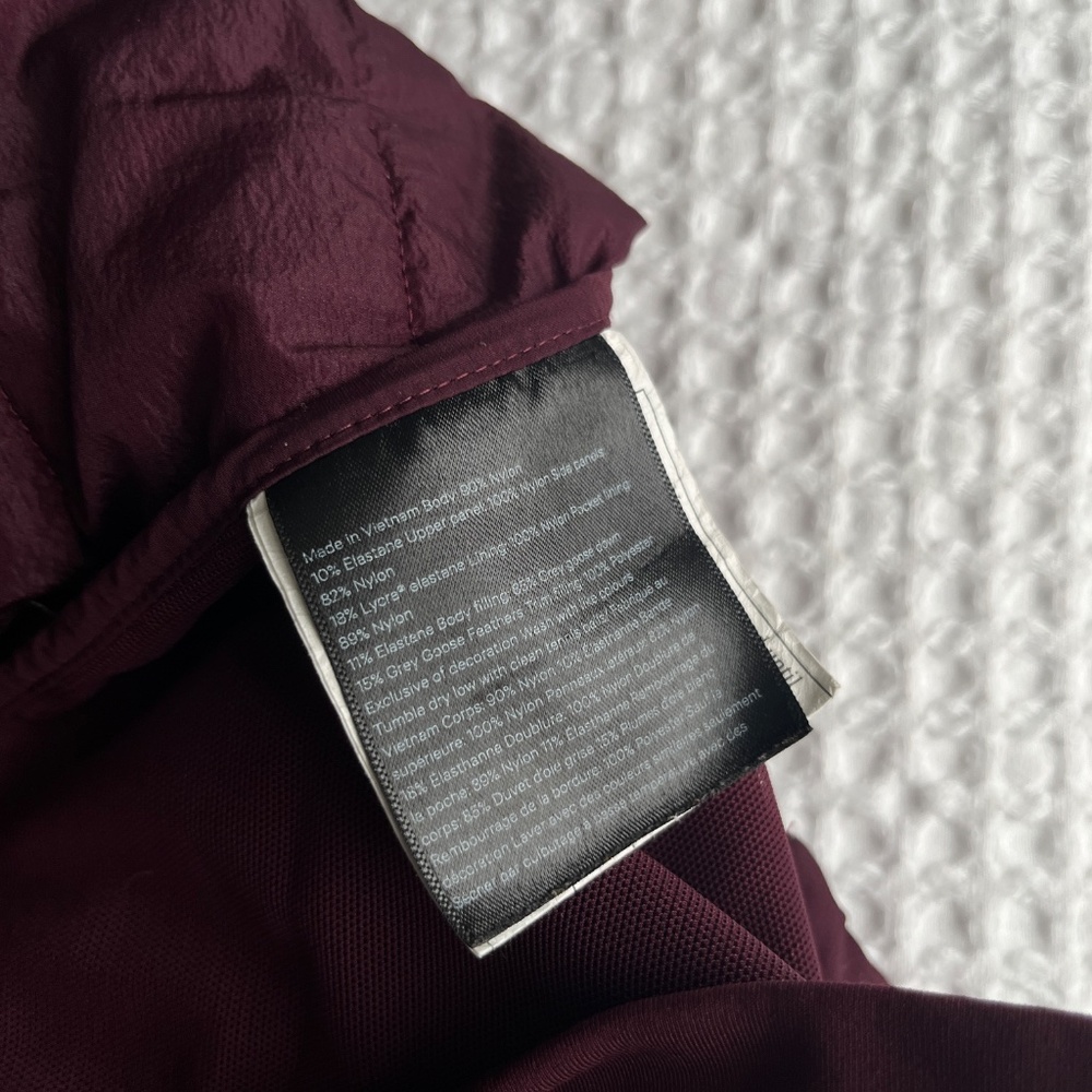 Lululemon Down For It All Goose Down Vest Dark Adobe Red 700 Fill - Picture 8 of 8